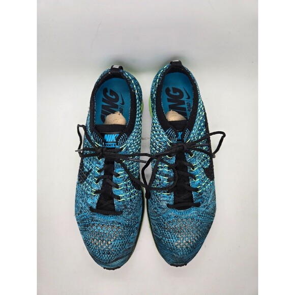Nike Flyknit Racer Shoes Men's 6.5 Blue Lagoon Running Athletic Workout Sneakers - Picture 3 of 8